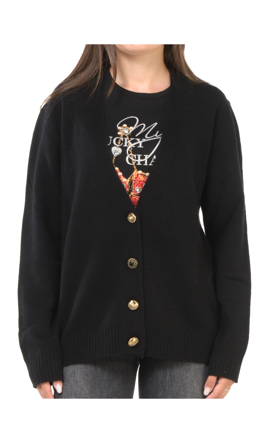 cardigan da donna Liu Jo in lana con fodera a fantasia