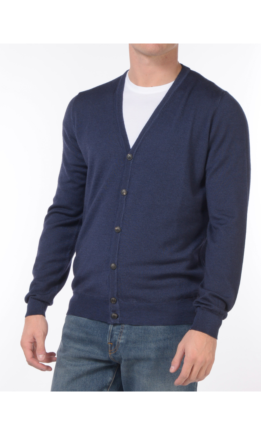 cardigan da uomo Jeordies tinta unita con bottoni