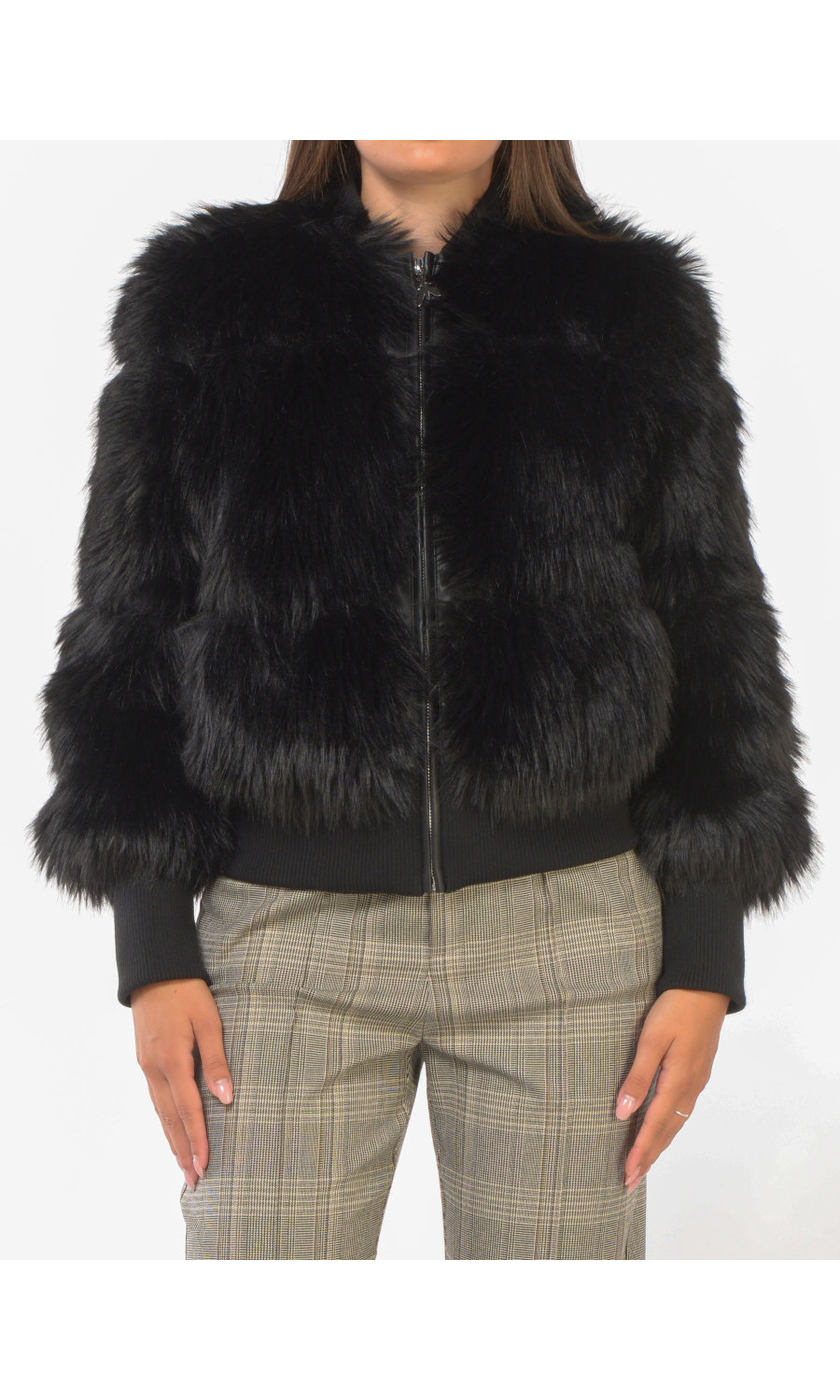 ecopelliccia da donna Patrizia Pepe effetto bomber con zip