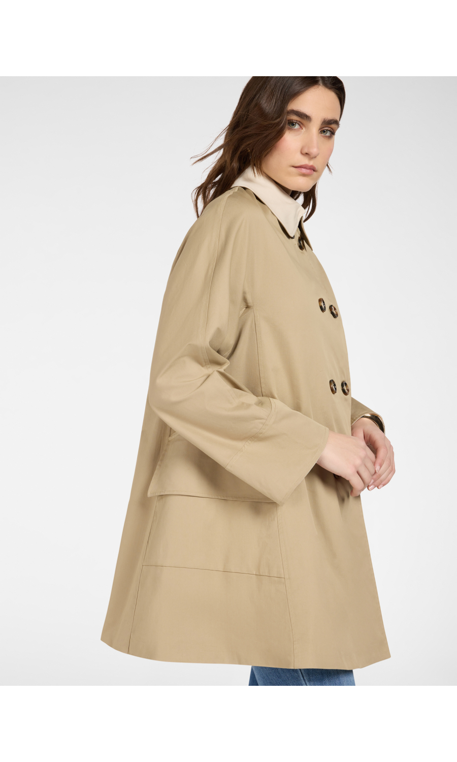 impermeabile da donna Elena Miro' doppiopetto in gabardine