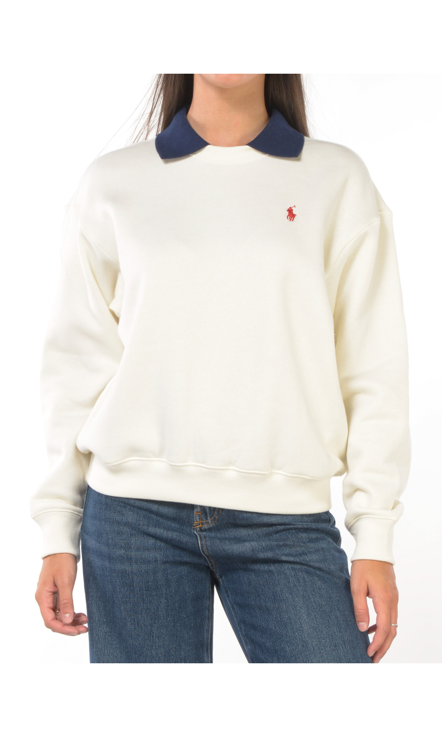 felpa da donna Ralph Lauren con colletto e logo