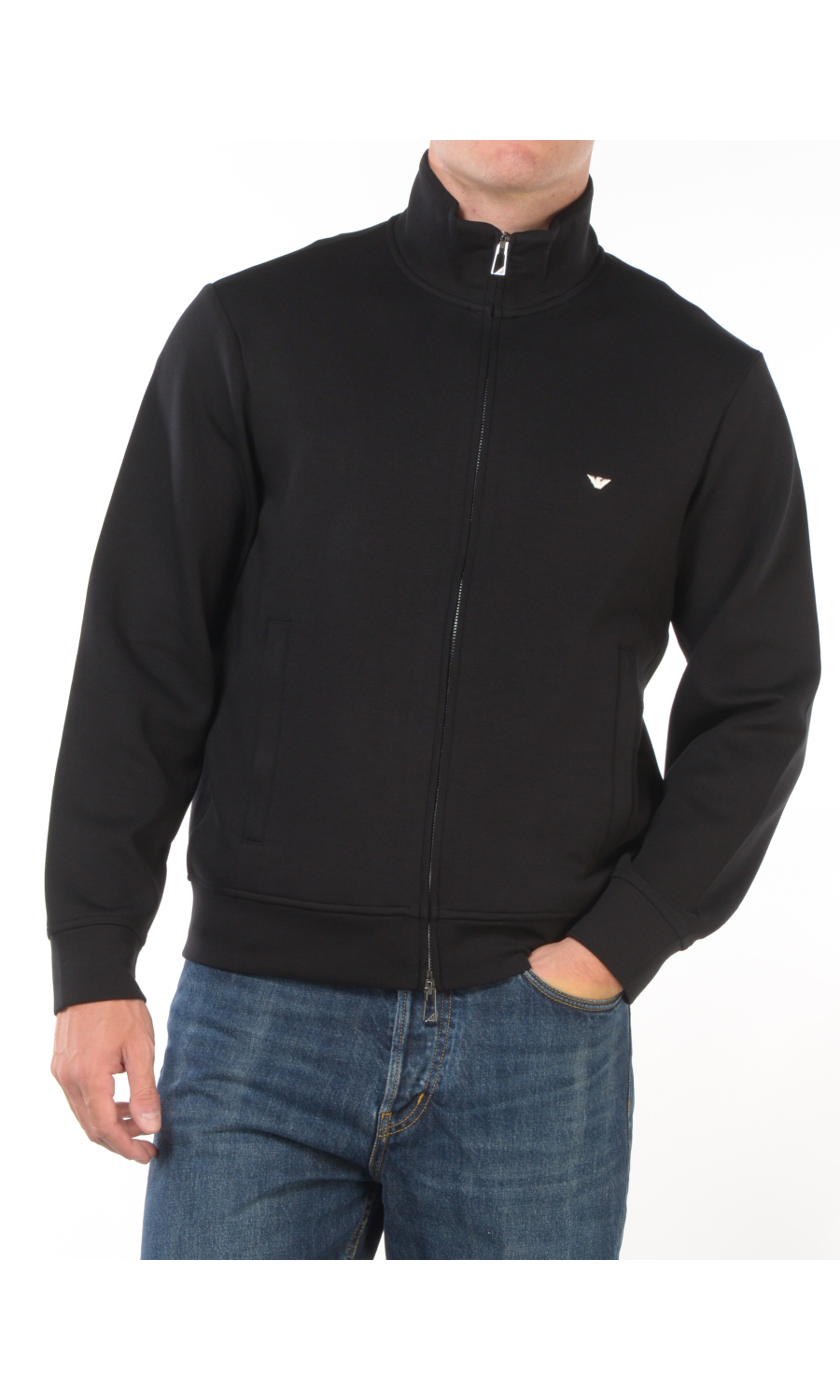 felpa da uomo Emporio Armani a collo alto con zip
