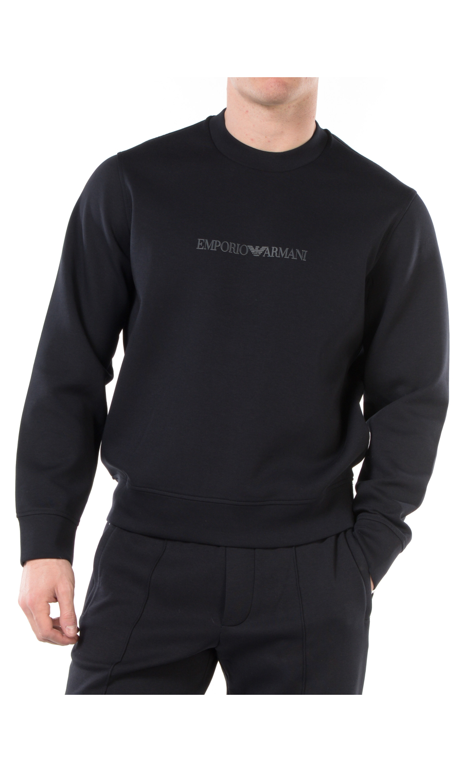 felpa da uomo Emporio Armani a girocollo con logo