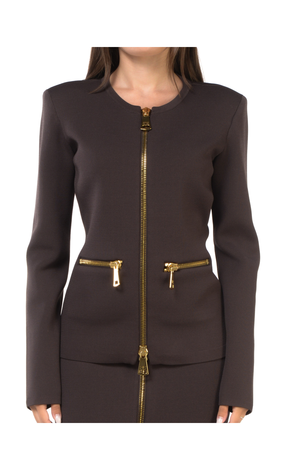 giacca da donna Elisabetta Franchi in maglia con zip