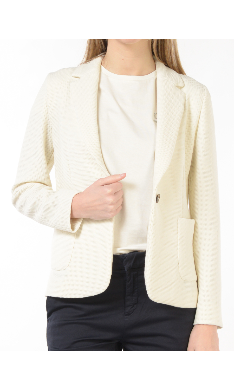 giacca da donna Emme By Marella in maglia lavorata e a monopetto