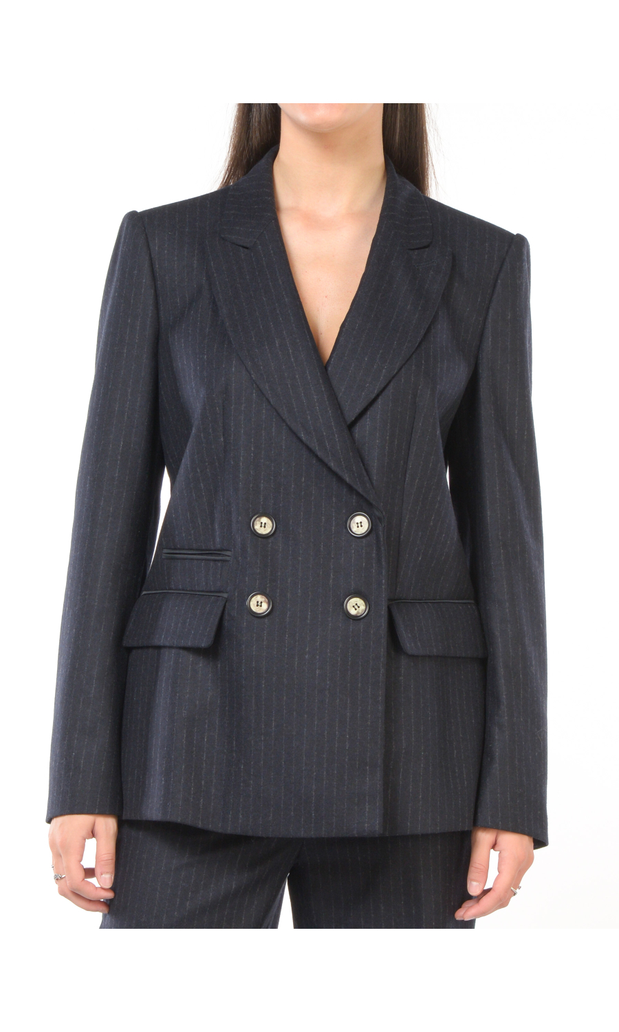 giacca da donna Emporio Armani doppiopetto gessata