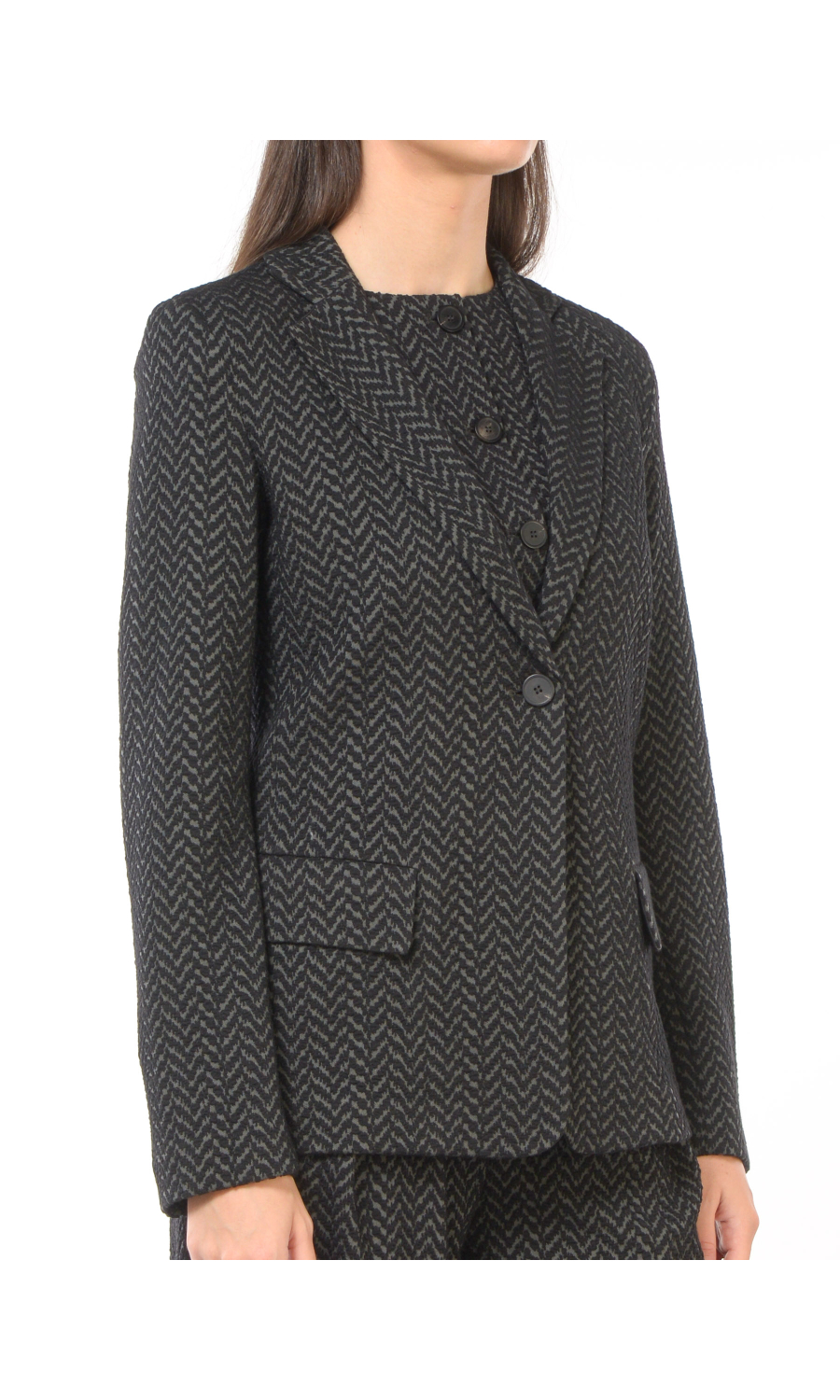 giacca da donna Emporio Armani monopetto lavorata