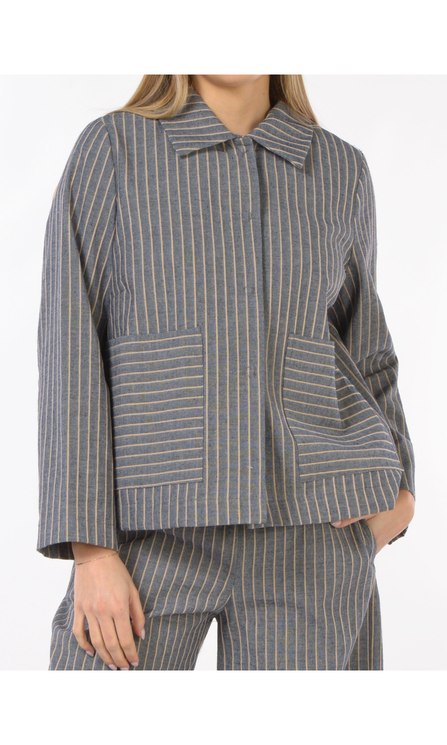 giacca da donna Jurere a righe jacquard con tasche