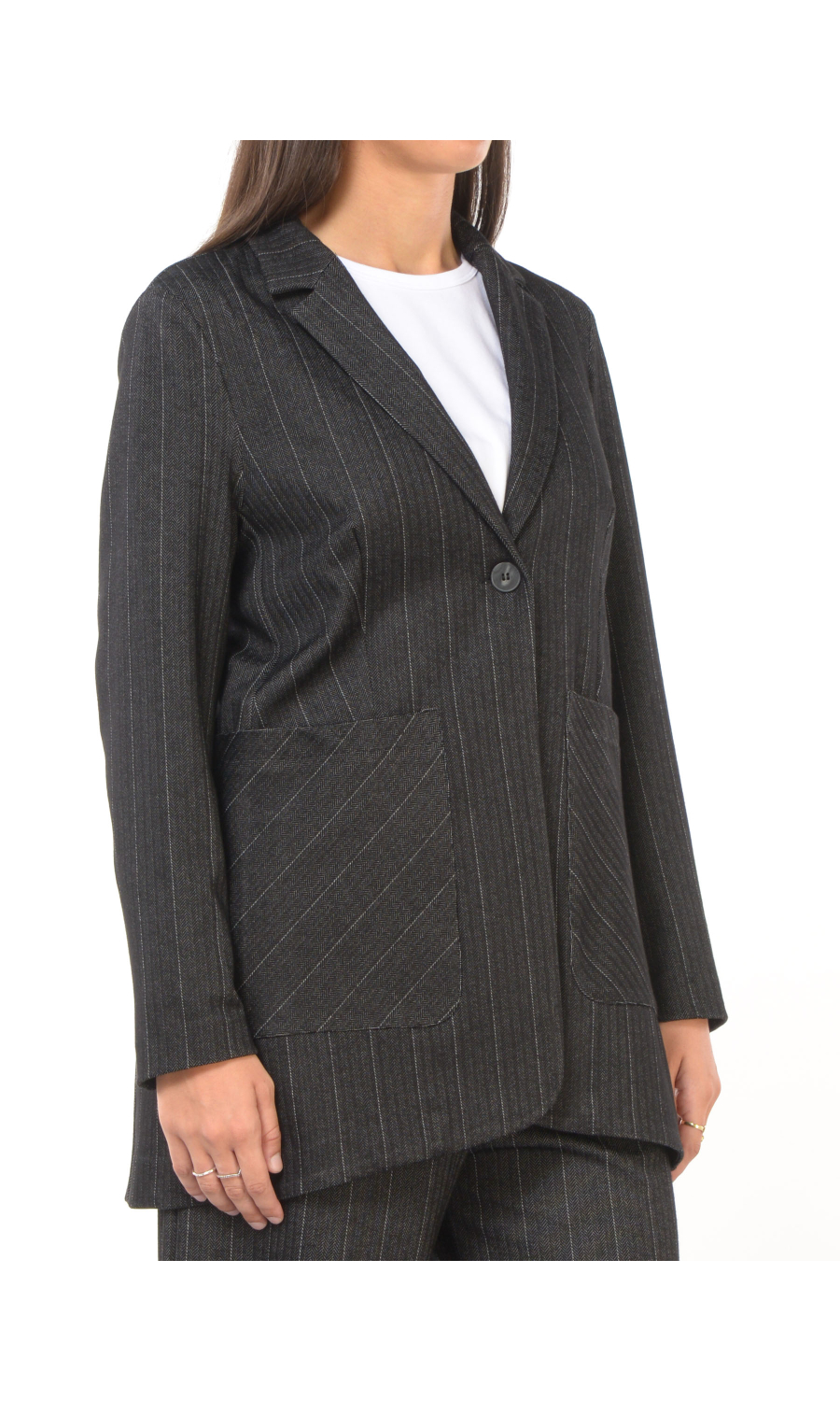 giacca da donna Jurere a righe monopetto