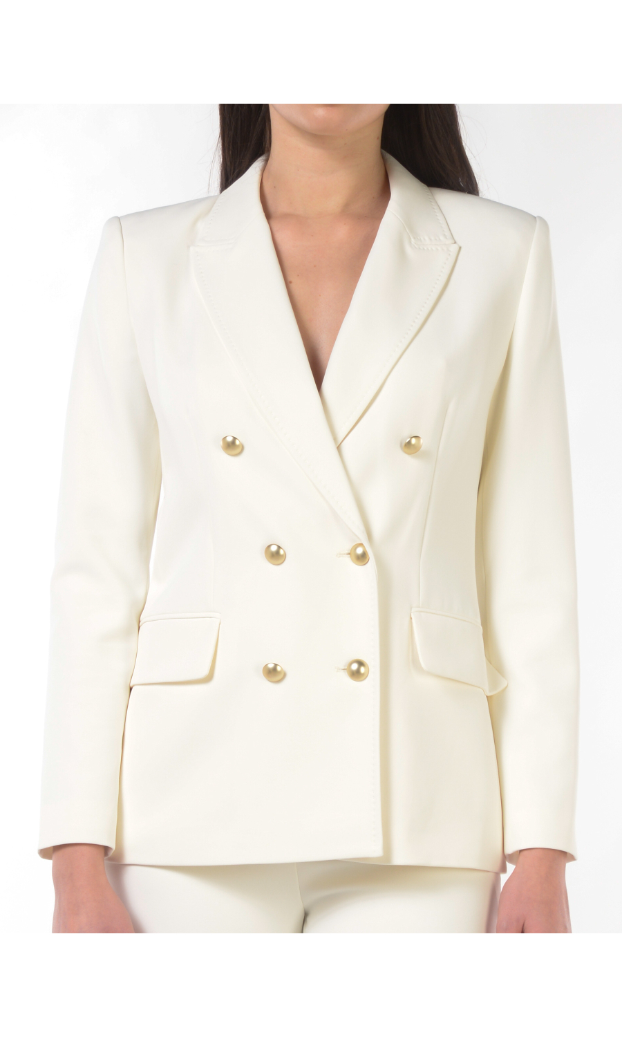 giacca da donna Nenette a doppiopetto con impunture