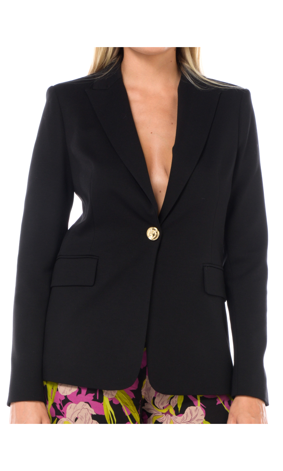 giacca da donna Pinko in tessuto tecnico monopetto