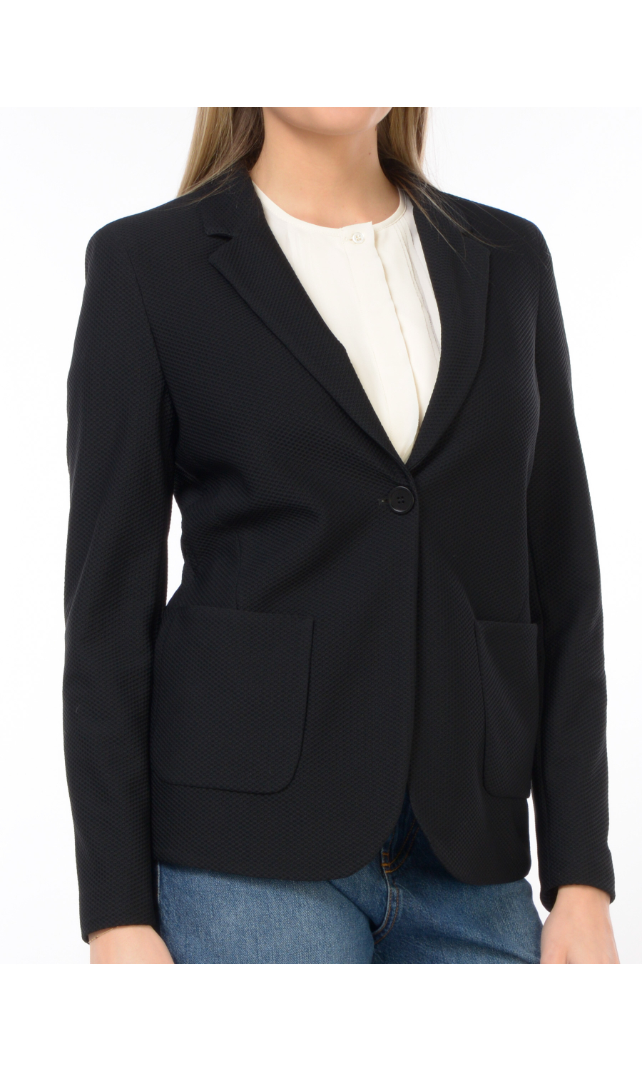 giacca da donna Seventy a nido d'ape a monopetto