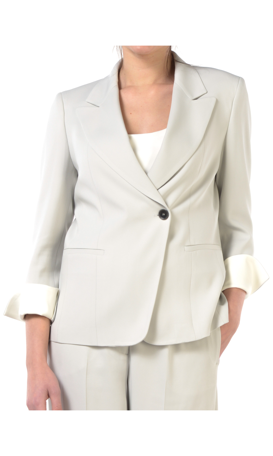 giacca da donna Seventy in crepe cady con chiusura a doppiopetto