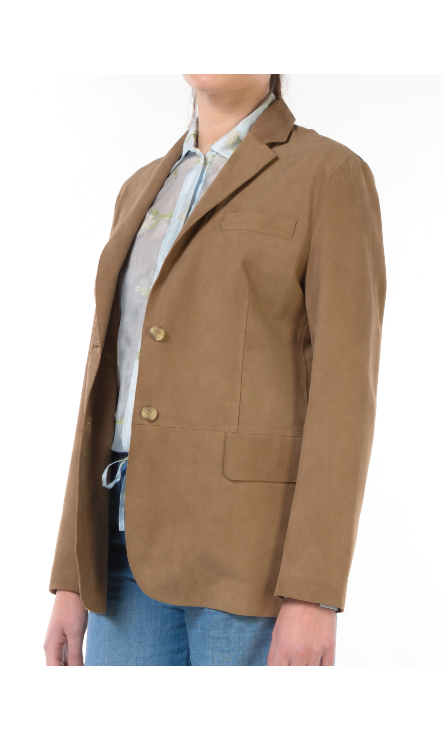 giacca da donna Seventy in vera pelle effetto camoscio