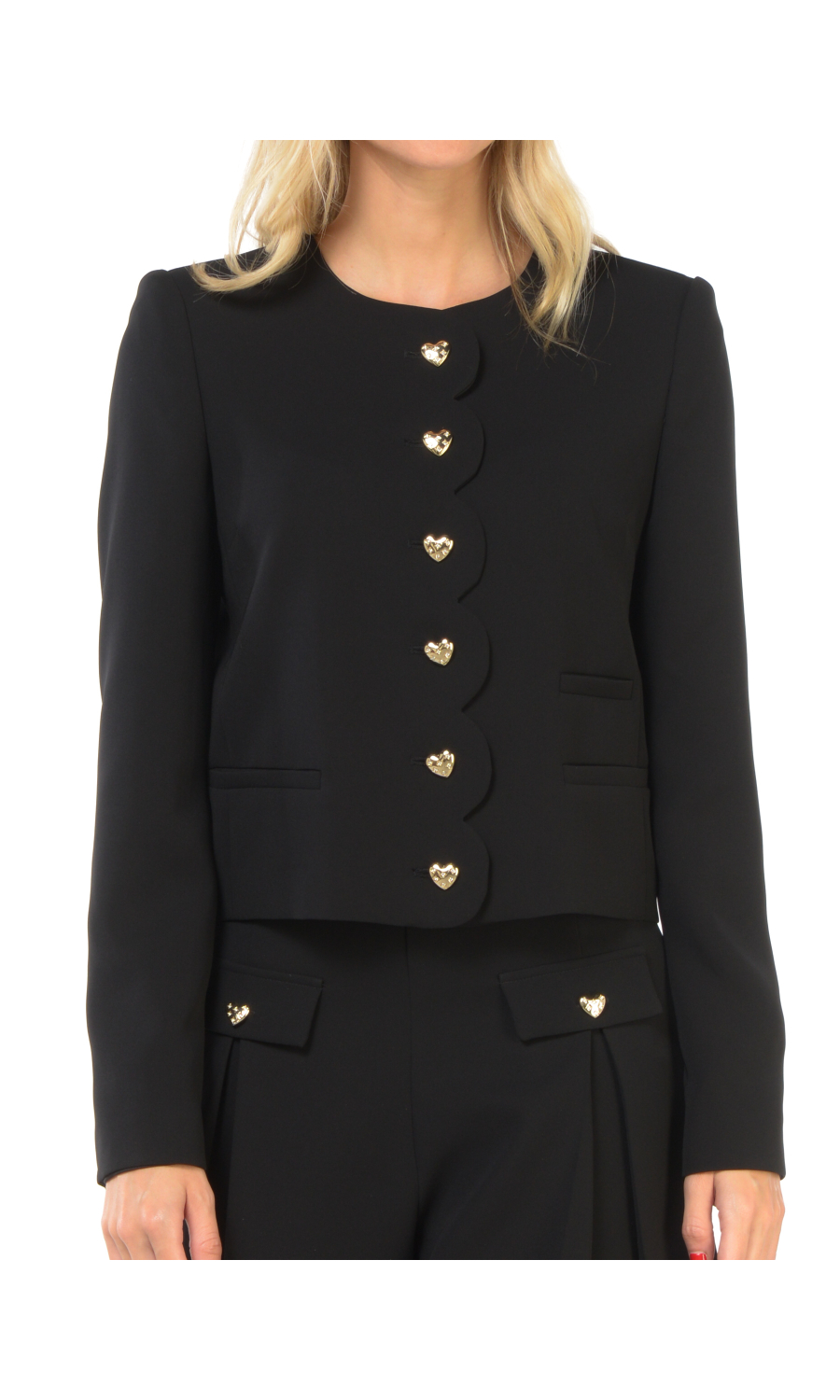 giacca da donna Twinset in crepe con bottoni a cuore