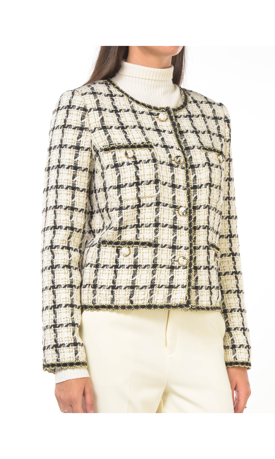 giacca da donna Twinset boucle' a fantasia check