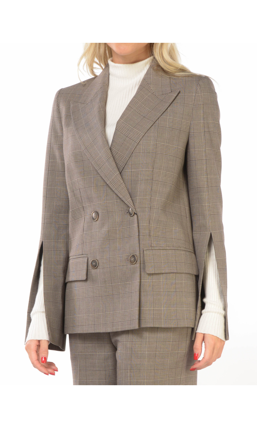 giacca da donna Twinset in pied de poul con spacchi