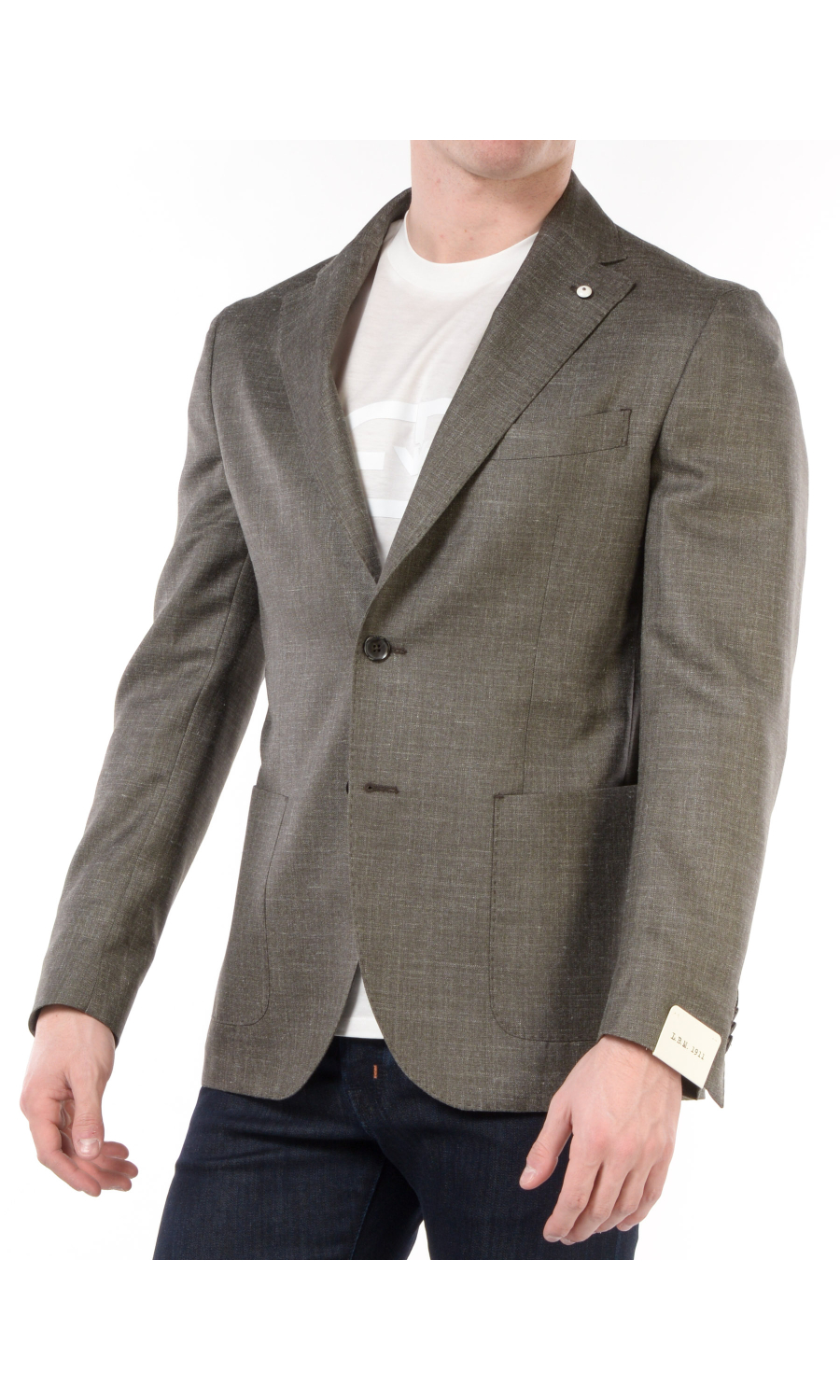 giacca da uomo L.B.M.1911 in misto lana con impunture