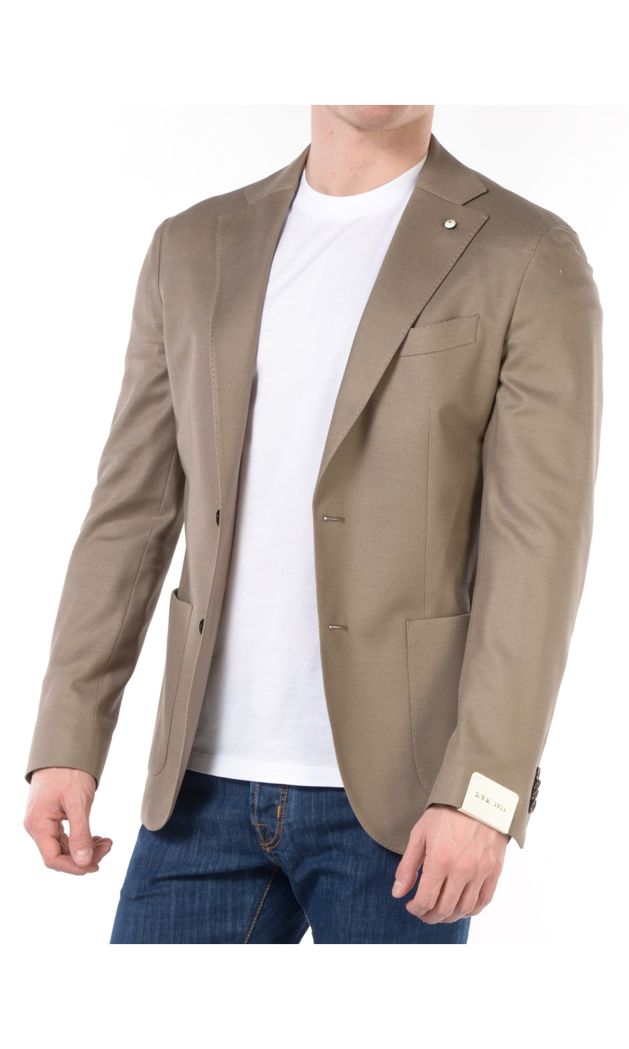 giacca da uomo L.B.M.1911 in cotone microperato a monopetto