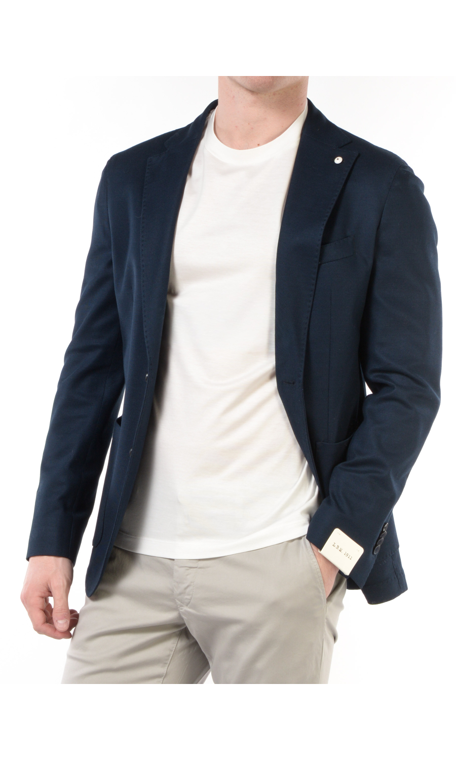 giacca da uomo L.B.M.1911 in cotone microperato a monopetto