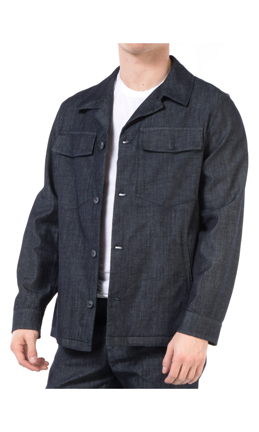 giacca da uomo White Sand camicia effetto denim