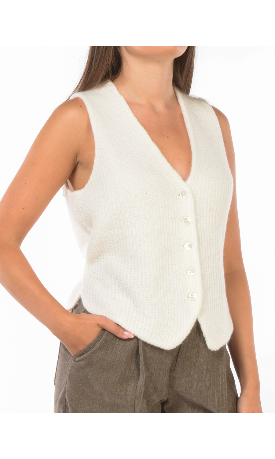gilet da donna Eleh in lana con bottoni