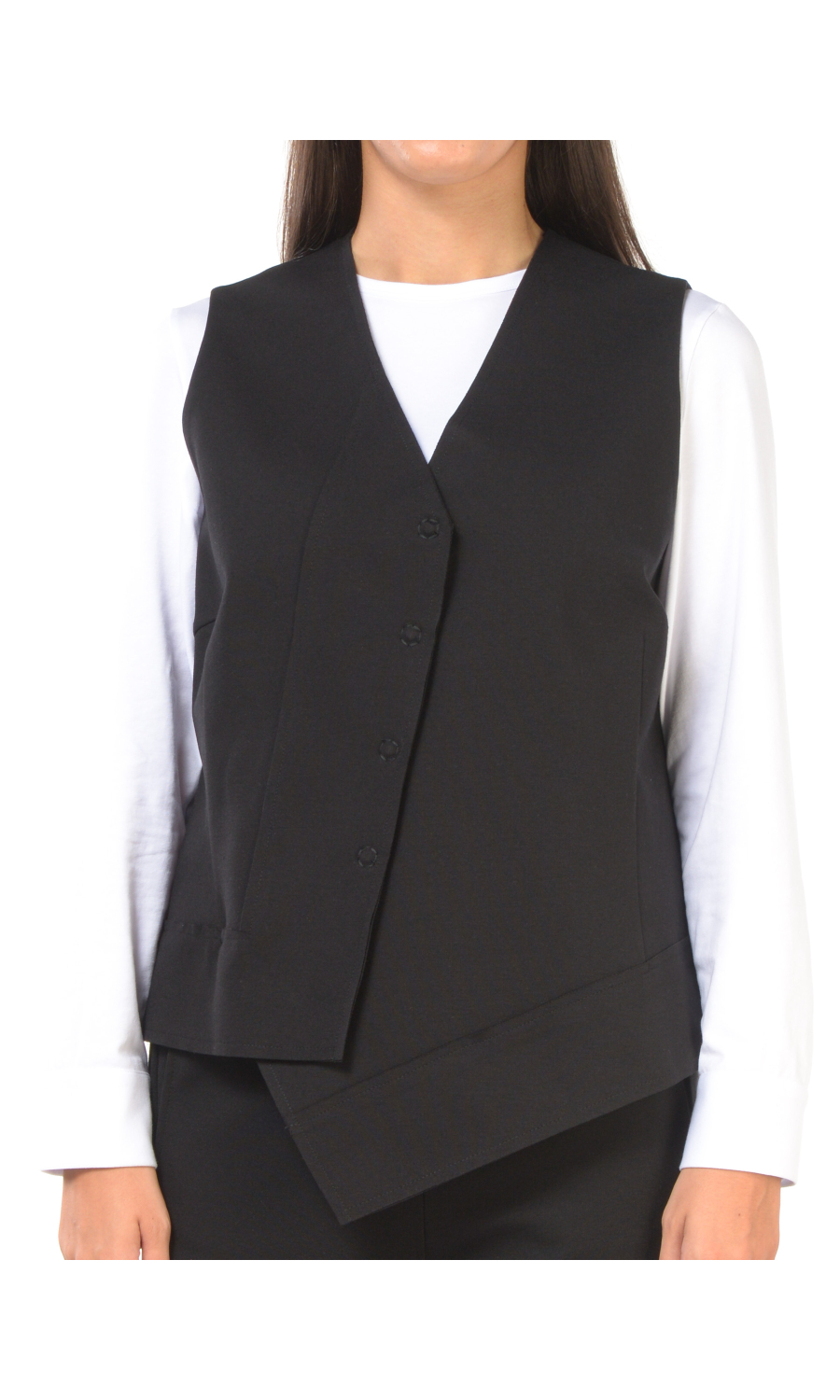 gilet da donna Jurere asimmetrico con scollo a V