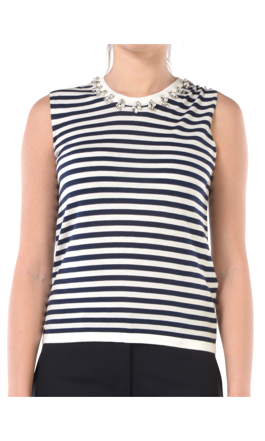 maglia da donna Seventy senza maniche a righe