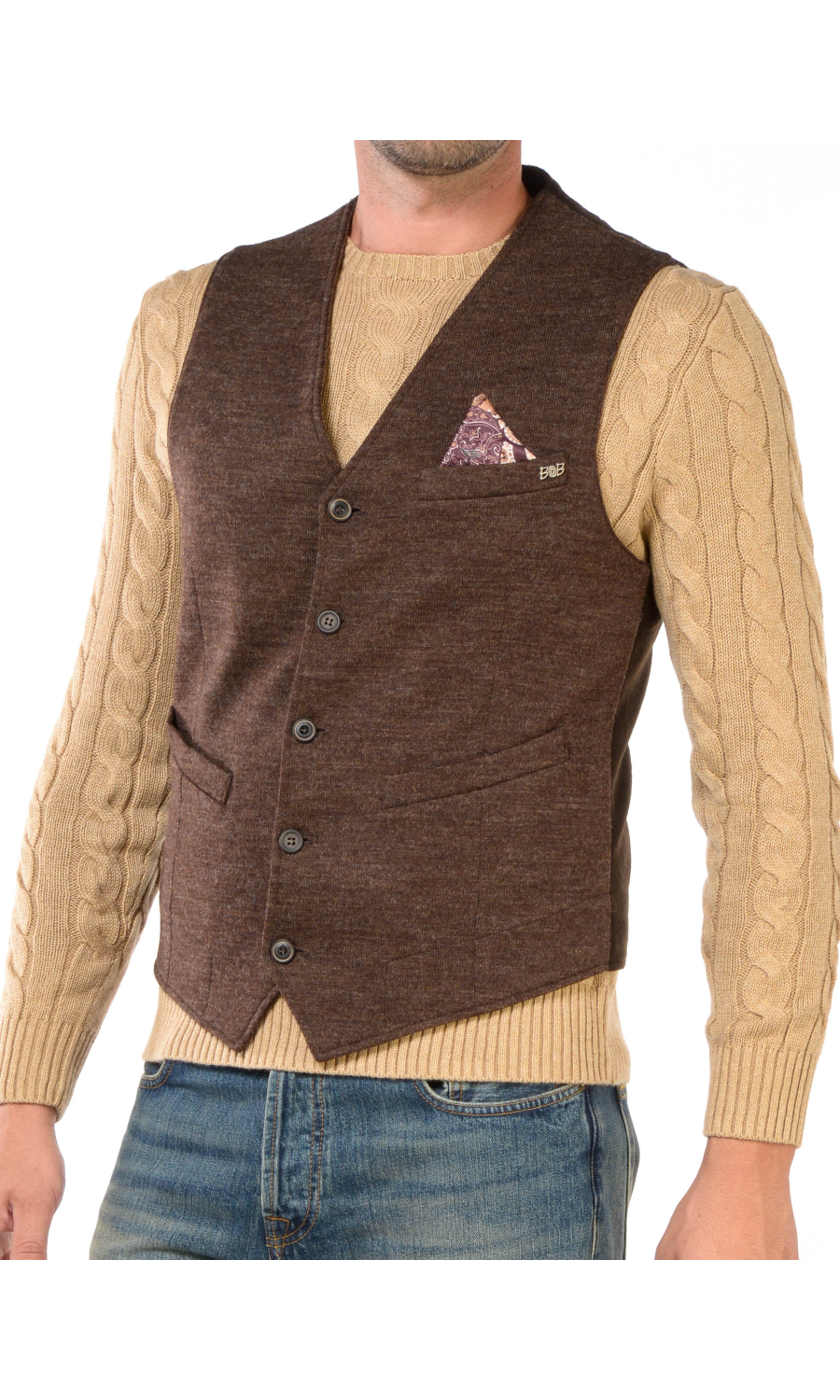 gilet da uomo Bob in lana con tasche
