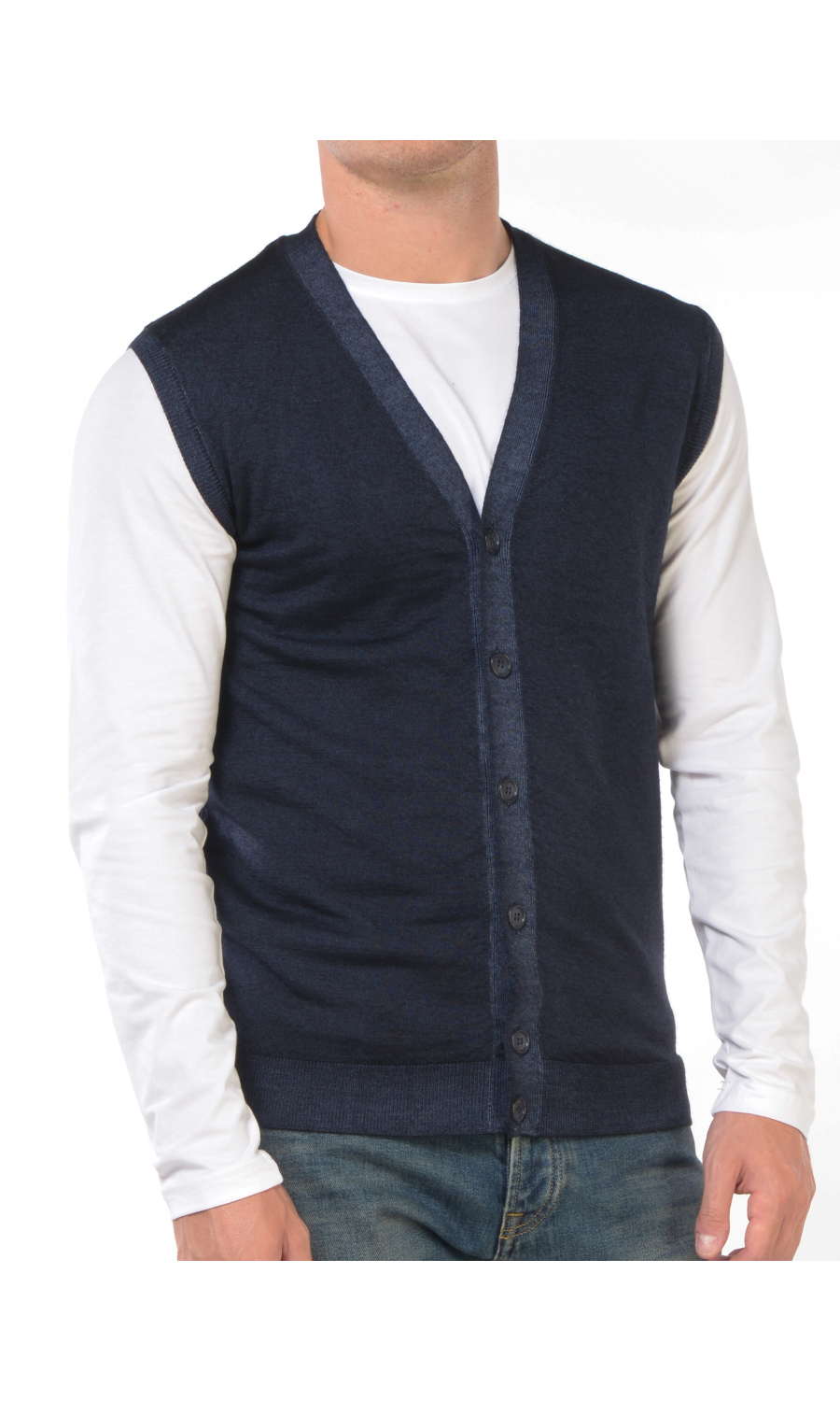 gilet da uomo Daniele Fiesoli in lana con bottoni