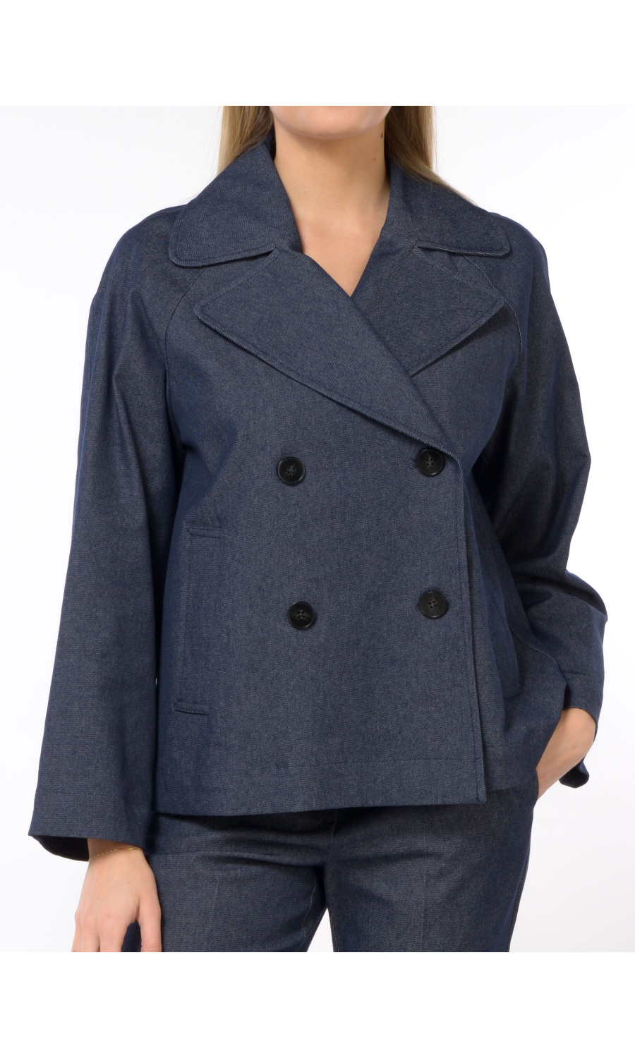 giubbino da donna Emme By Marella in denim a doppiopetto