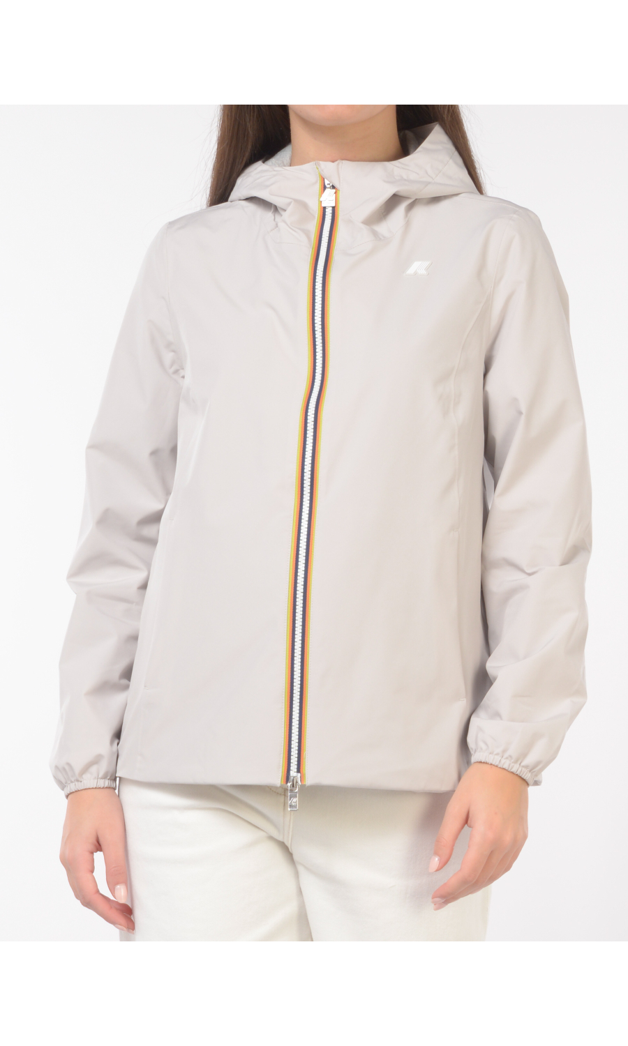 giubbino da donna K Way Marguerite Stretch Poly Jersey con cappuccio