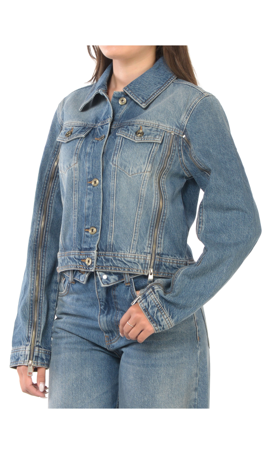 giubbino da donna Liu Jo feat Elodie in denim con zip