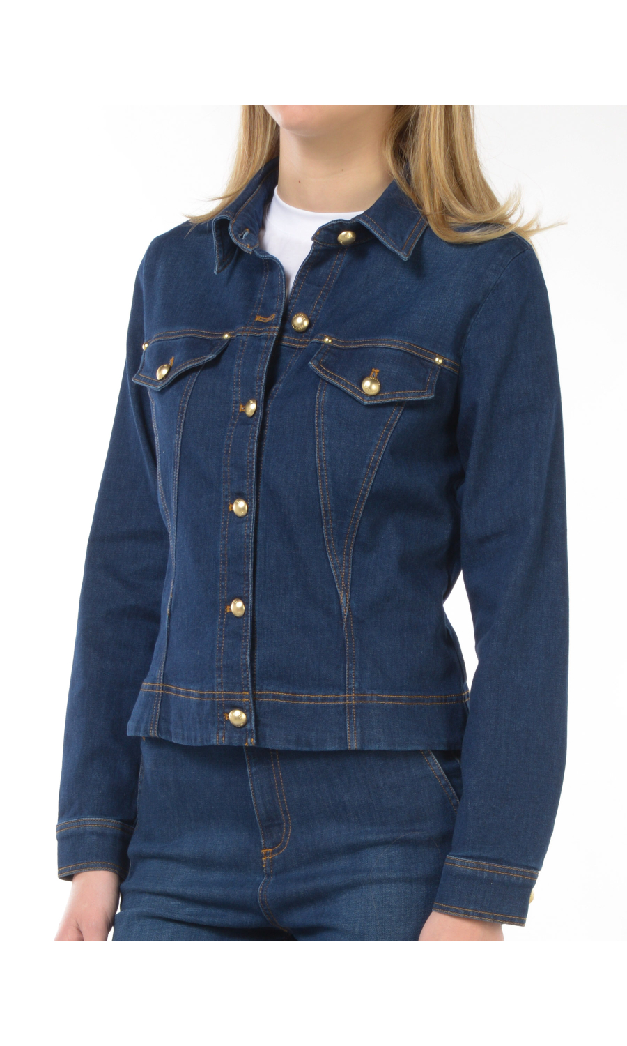 giubbino da donna Nenette in denim con pattine