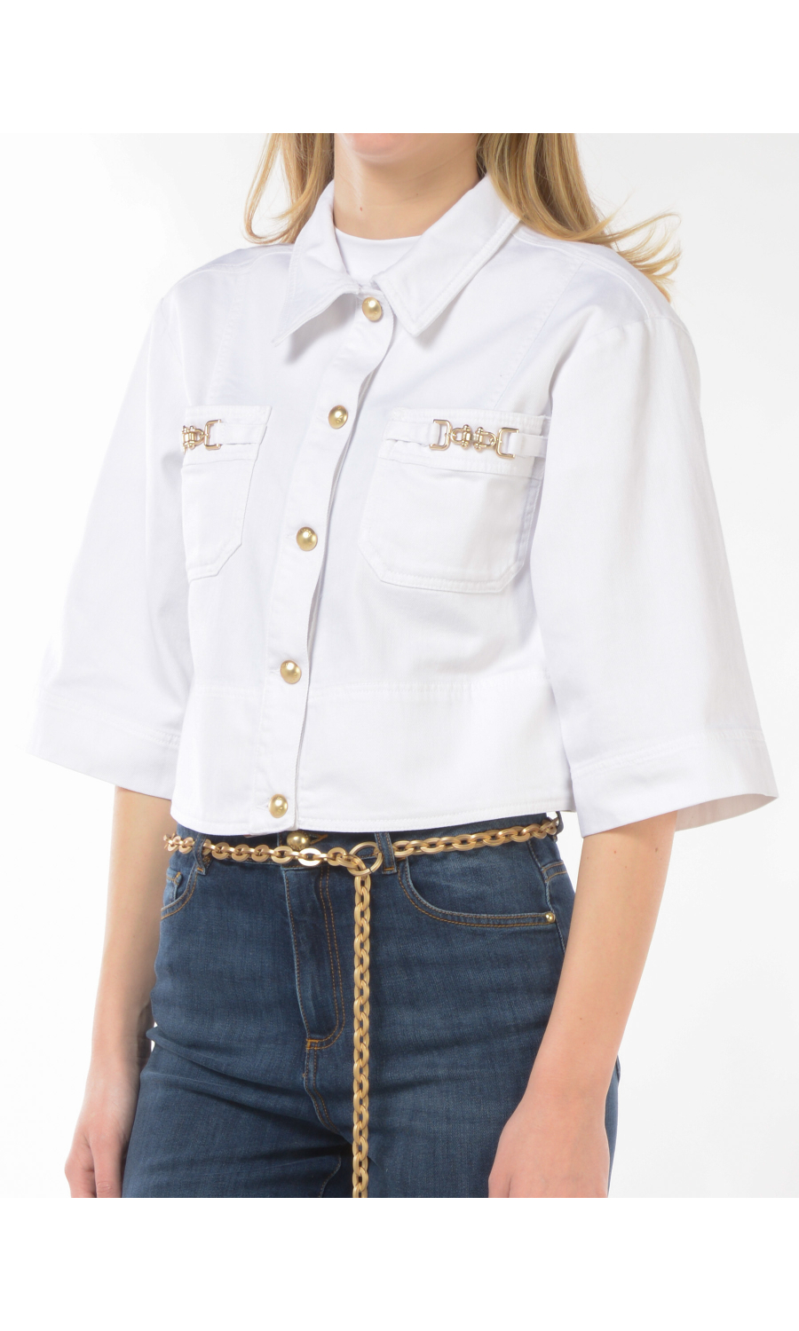 giubbino da donna Nenette cropped in bull di cotone