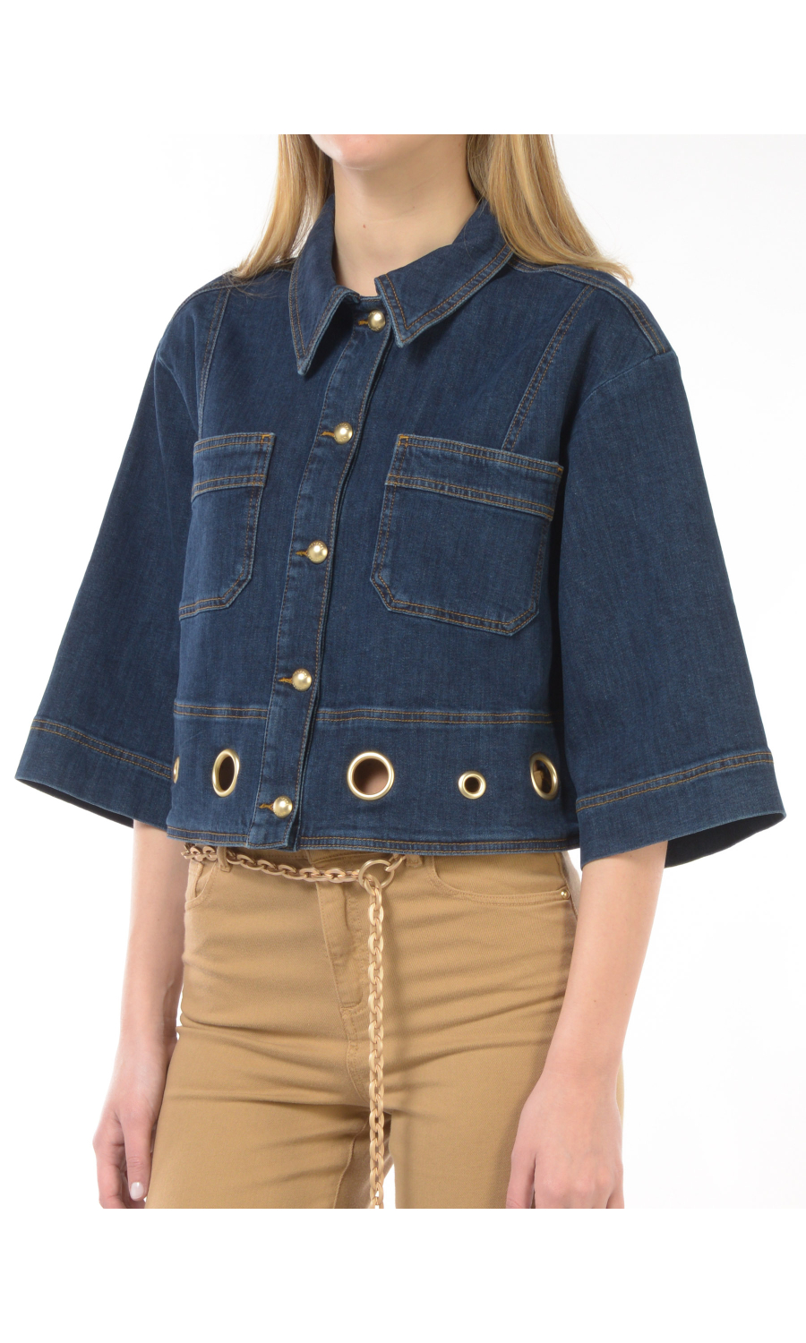 giubbino da donna Nenette in denim cropped