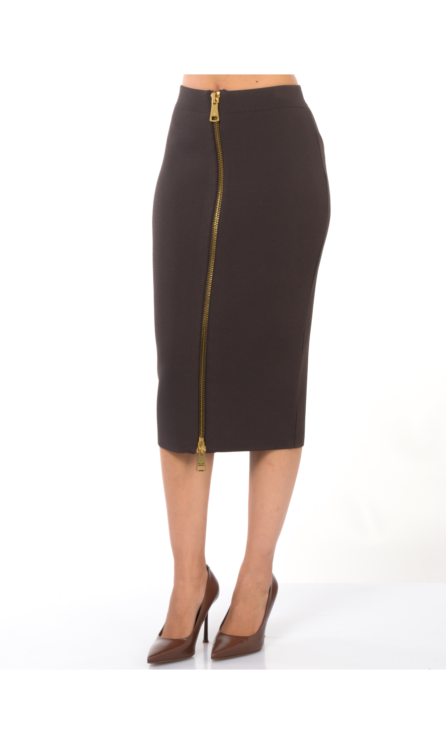 gonna lunga da donna Elisabetta Franchi in maglia con zip