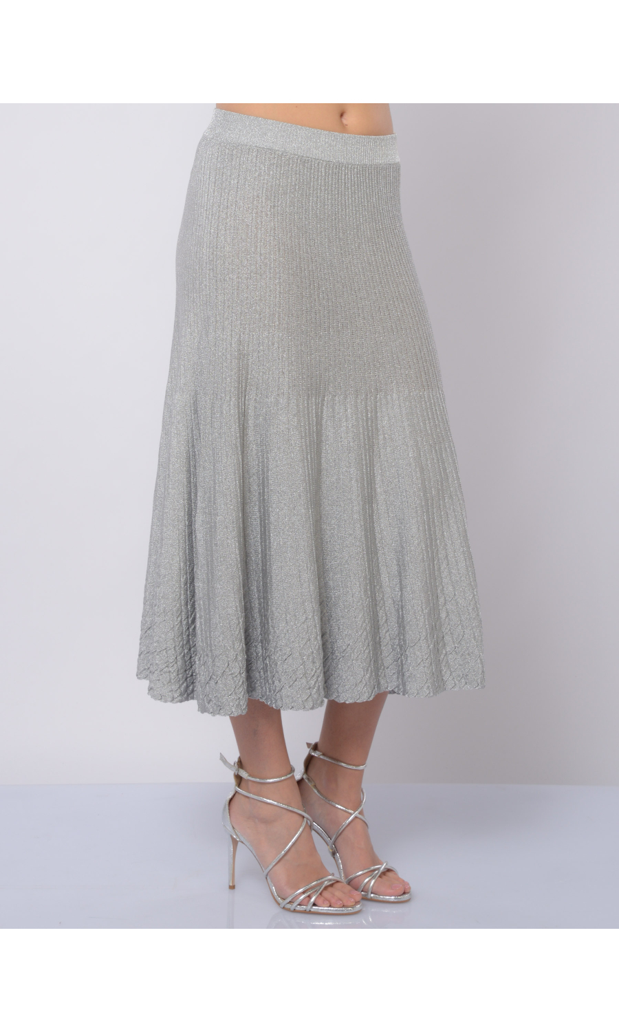 gonna lunga da donna Elisabetta Franchi in viscosa metallizzata