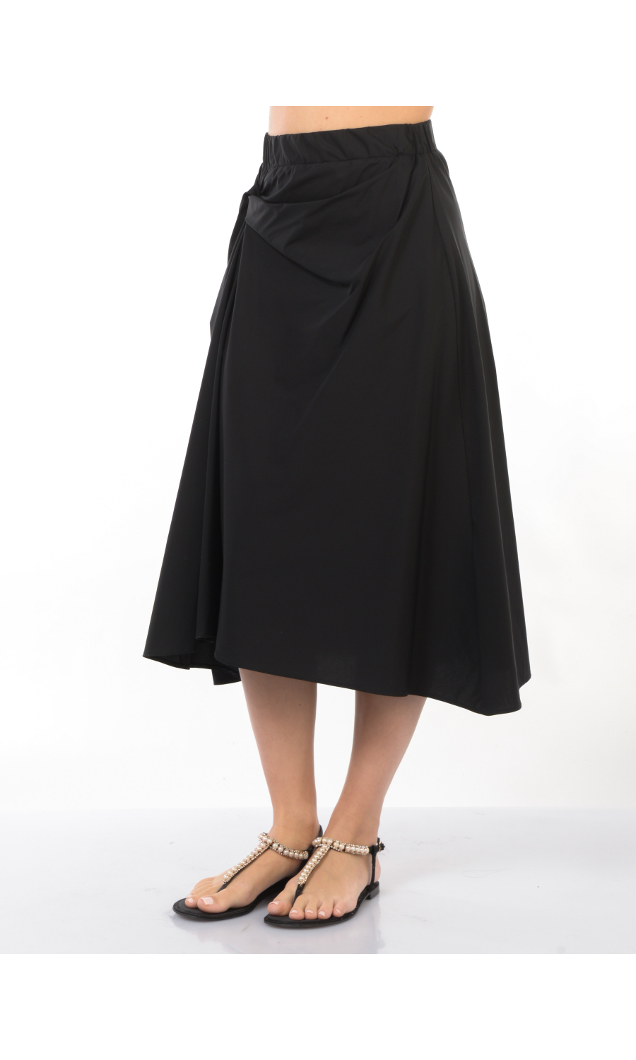 gonna lunga da donna Meimeij con elastico e nodo