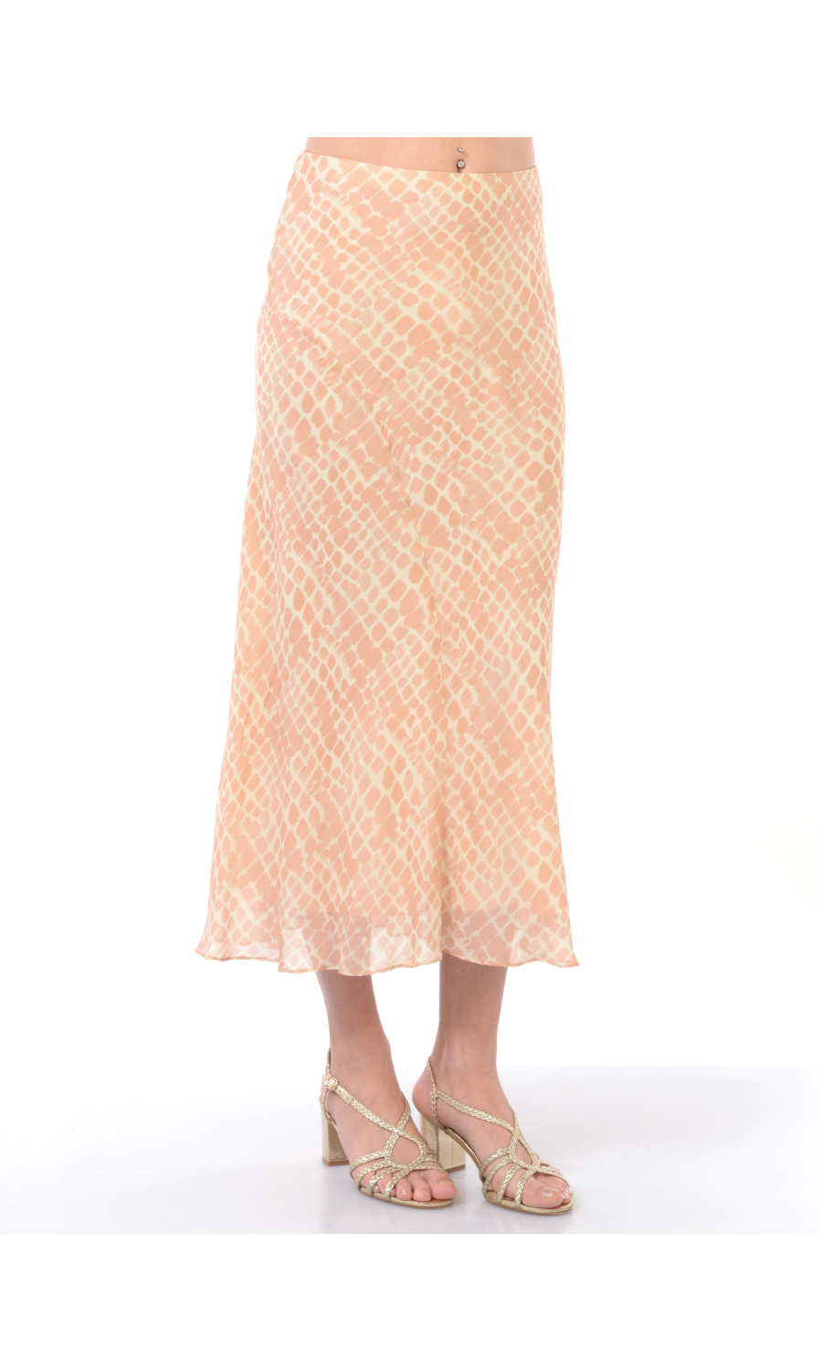 gonna lunga da donna Patrizia Pepe stampa croco in tessuto fluido