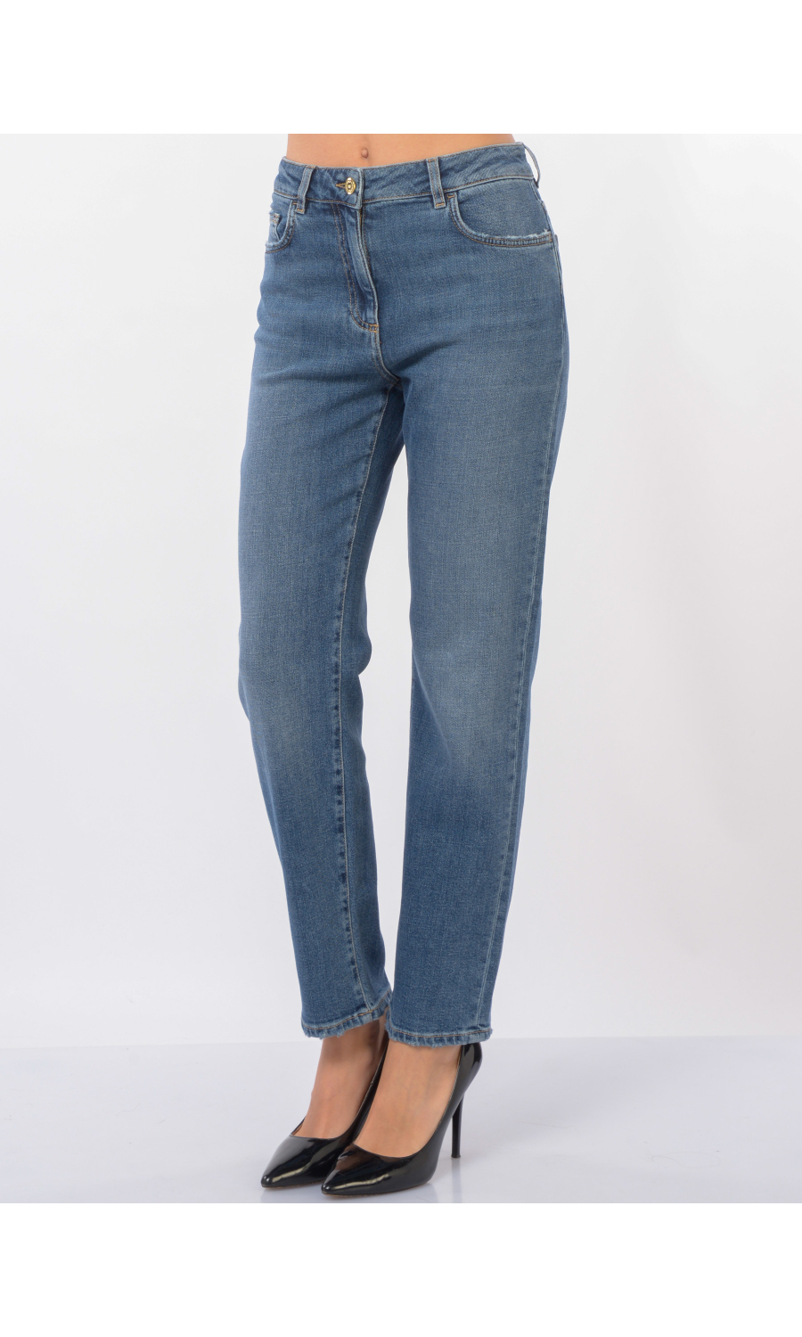 jeans da donna Elisabetta Franchi carrot con lucchetto