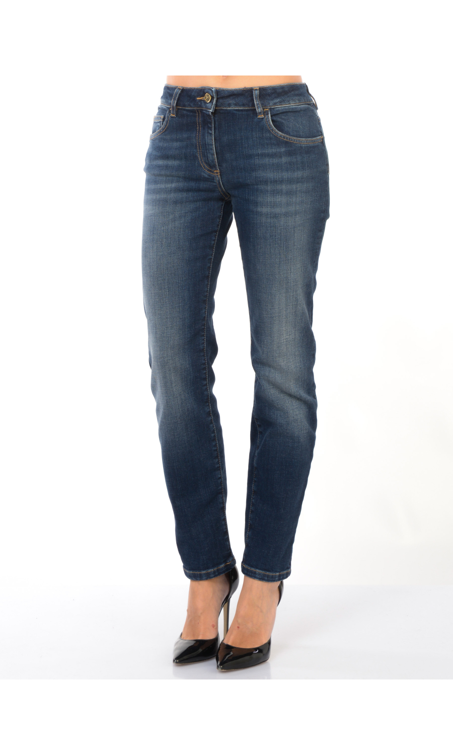 jeans da donna Elisabetta Franchi a sigaretta cinque tasche
