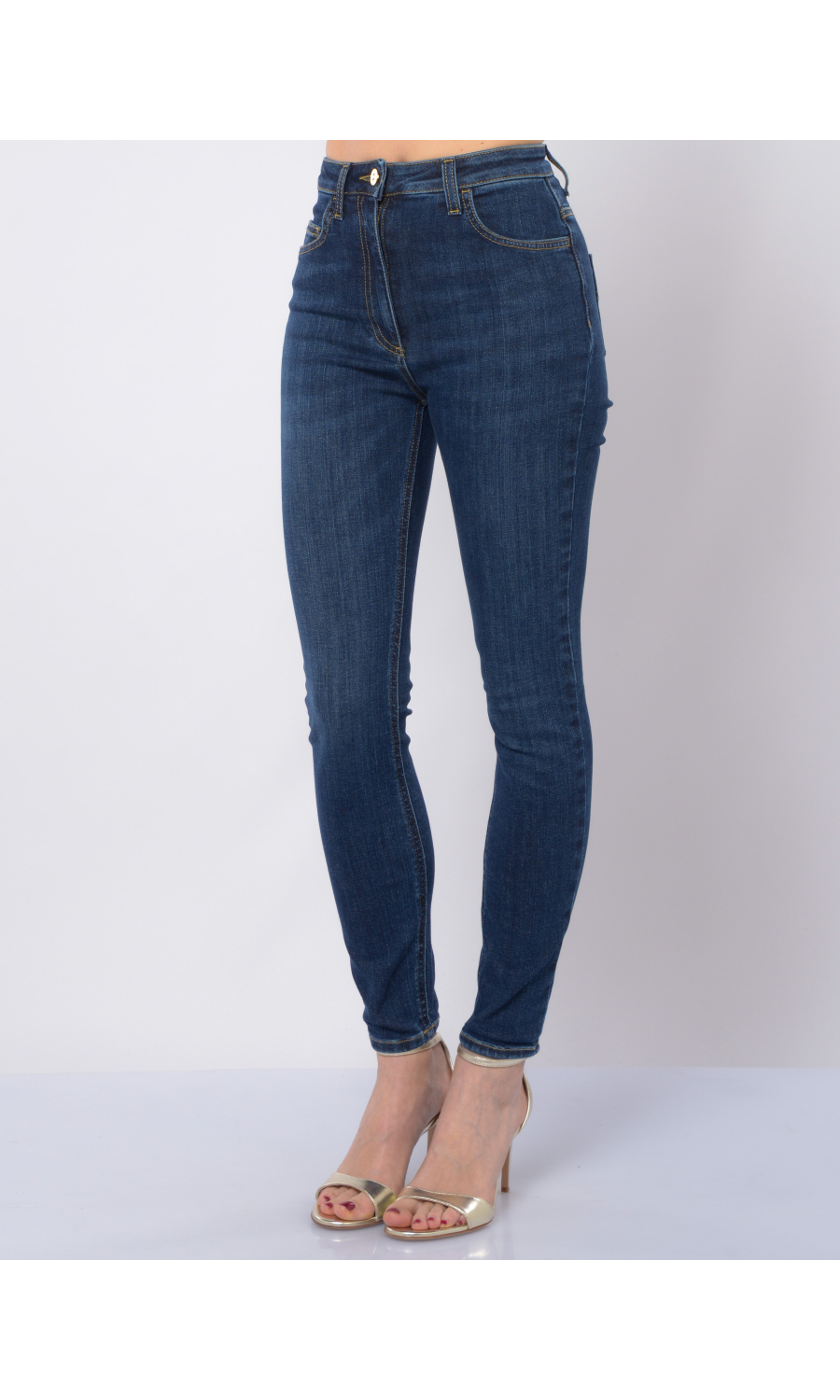 jeans da donna Elisabetta Franchi Skinny Fit stone washed
