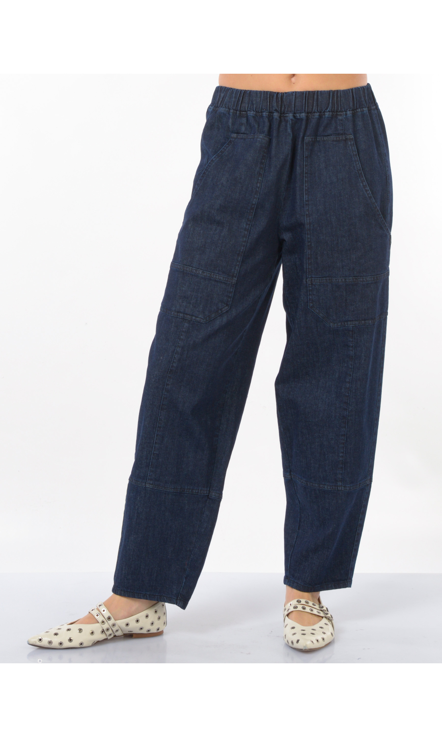 jeans da donna Jurere cargo in denim con linea carrot