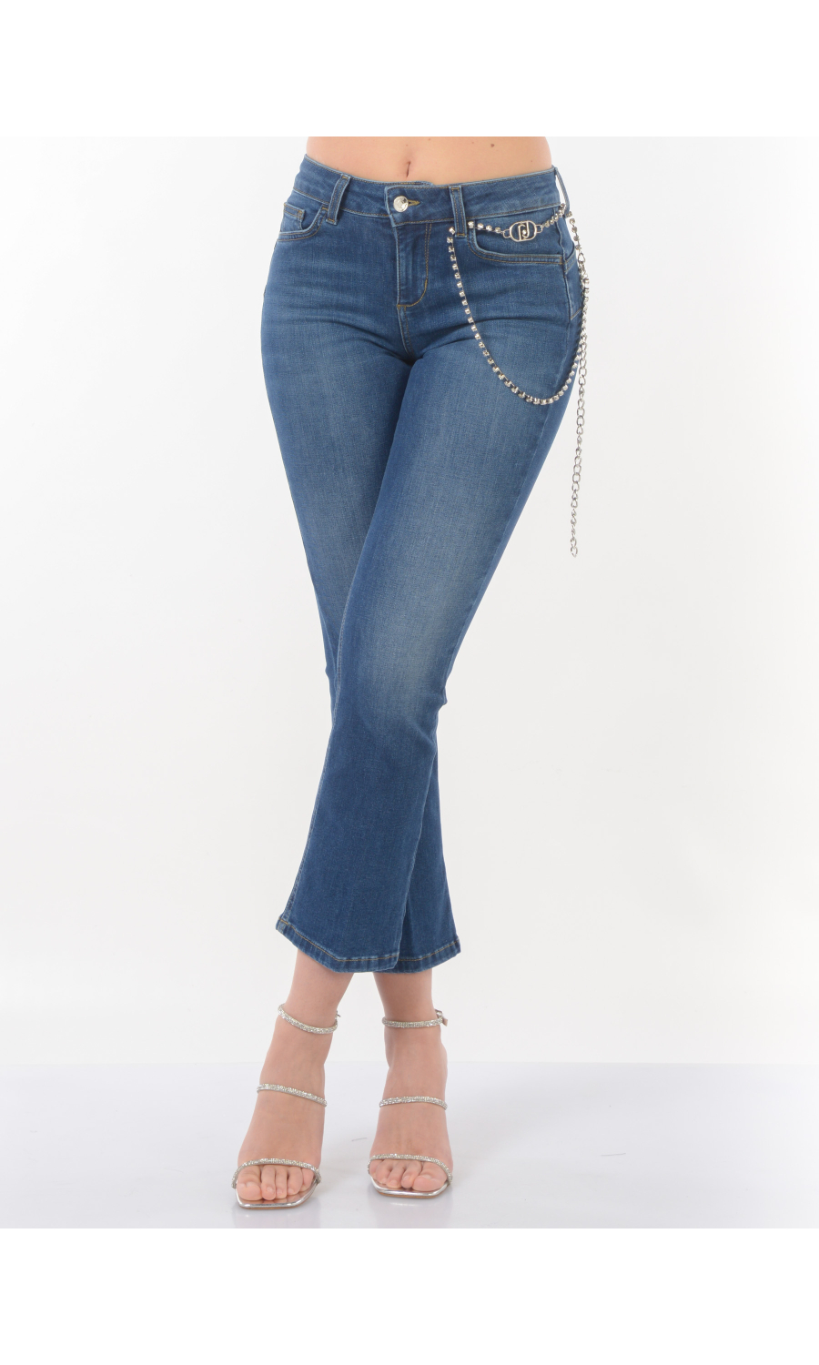 jeans da donna Liu Jo Fly Boot Cut con catena gioiello