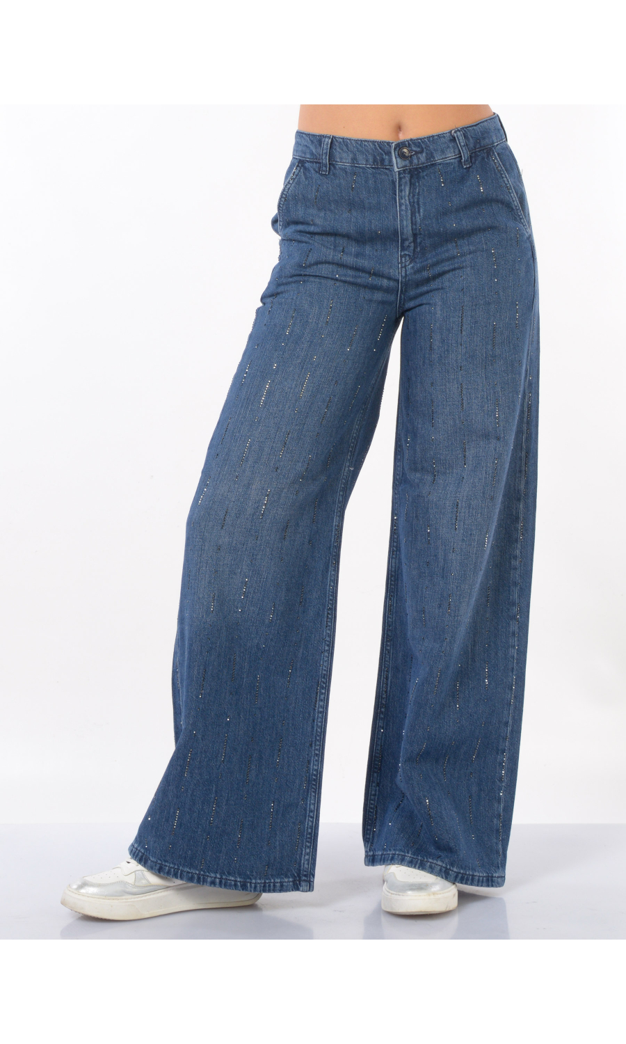 jeans da donna Liu Jo ampio in misto lino con strass