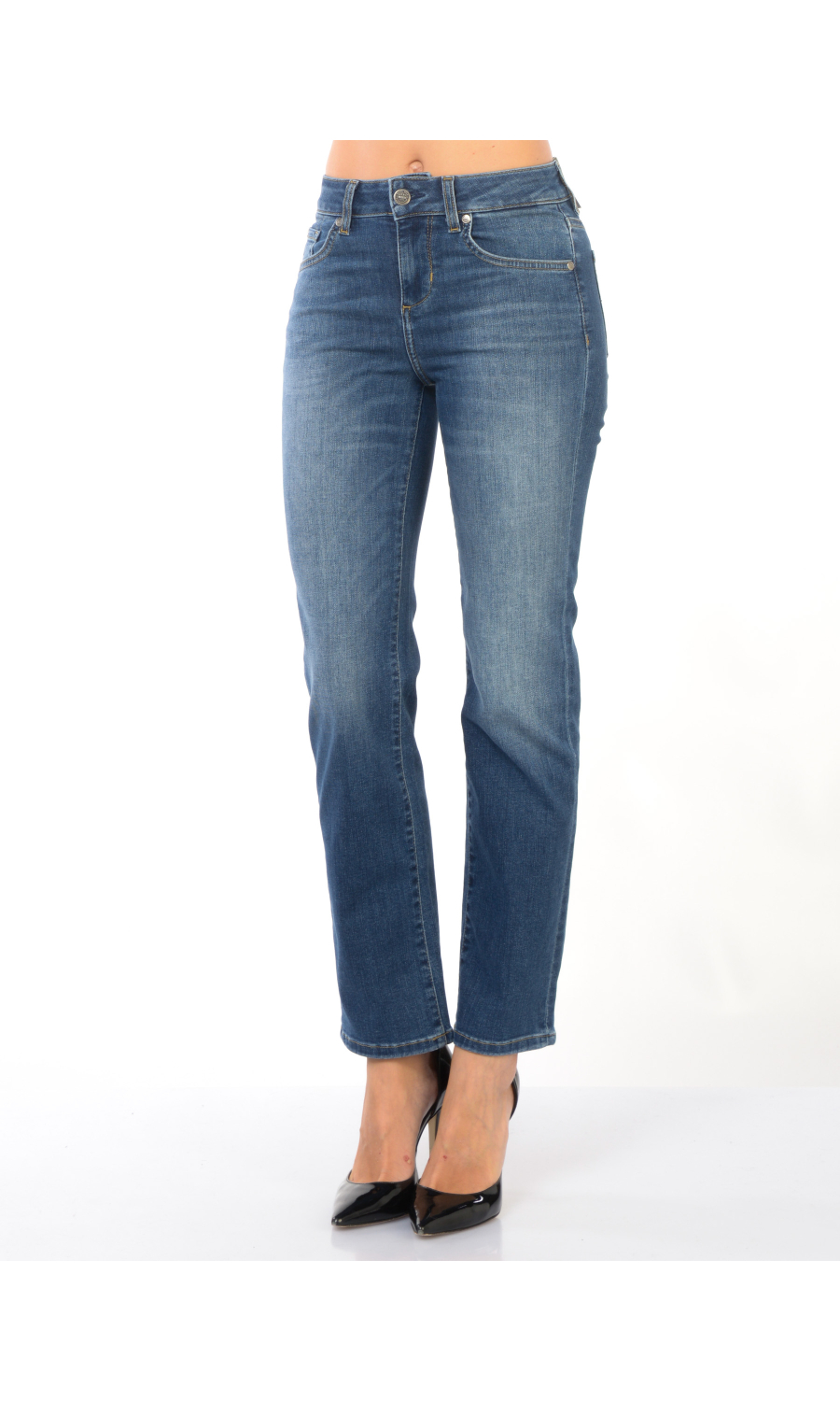 jeans da donna Liu Jo Authentic Slim Ankle con ricamo strass