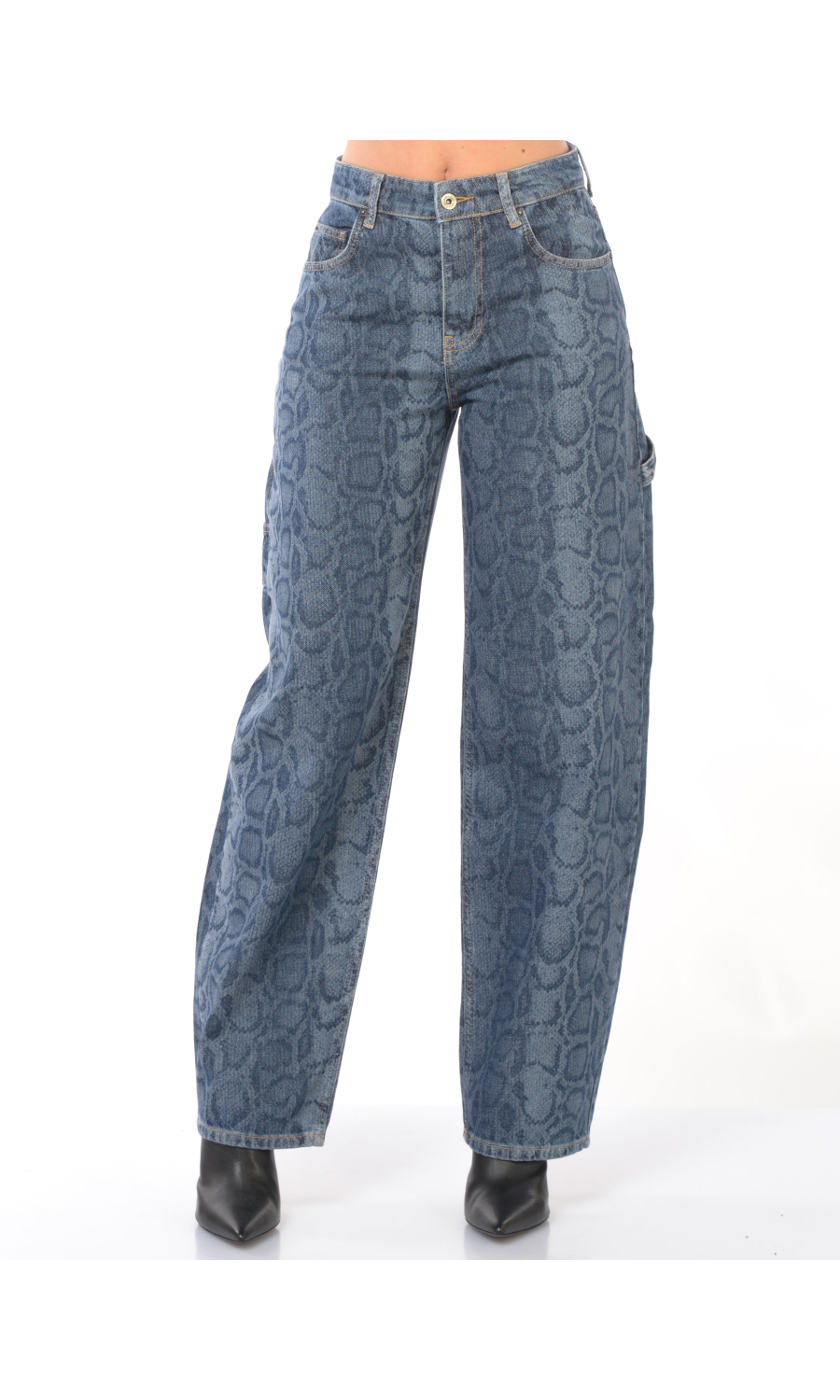 jeans da donna Liu Jo feat Elodie work a stampa pitone