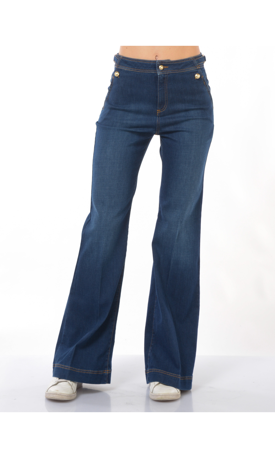 jeans da donna Nenette bootcut con cinturini