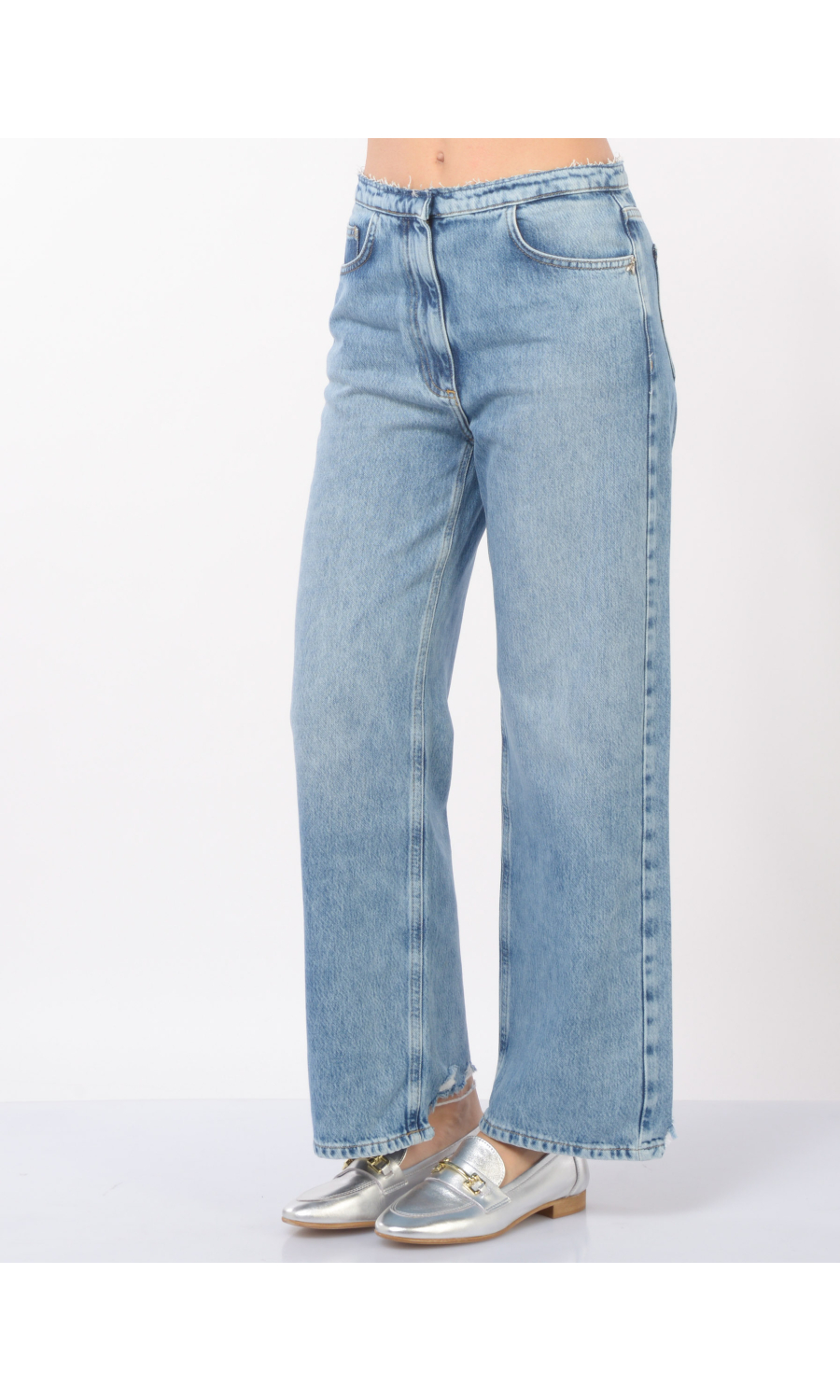 jeans da donna Patrizia Pepe in tencel con dettagli sfrangiati